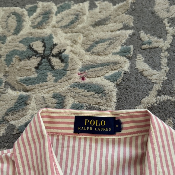 Polo by Ralph Lauren Pink and White Striped Button-Down Shirt - Picture 2 of 3